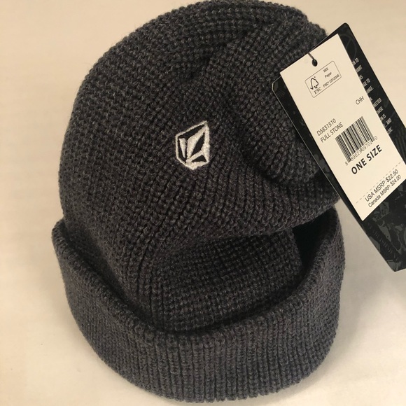 Last One! Volcom Full Stone Beanie, Charcoal - Picture 3 of 4